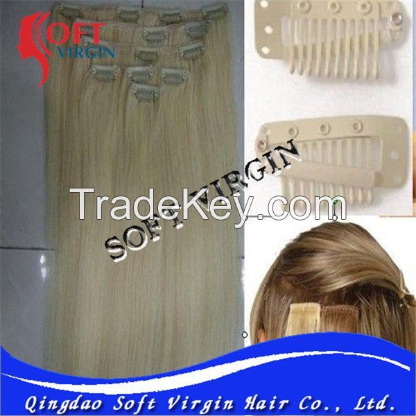 Cheap 100% human hair clip in hair extension wholesale