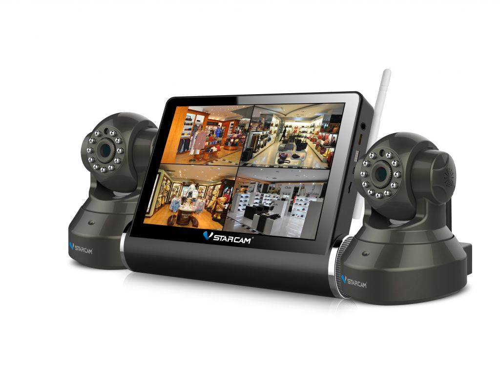 NVS-K200 7 inch capacitive touch screen 4 channel dvr h.264 network dvr ip cameras kit