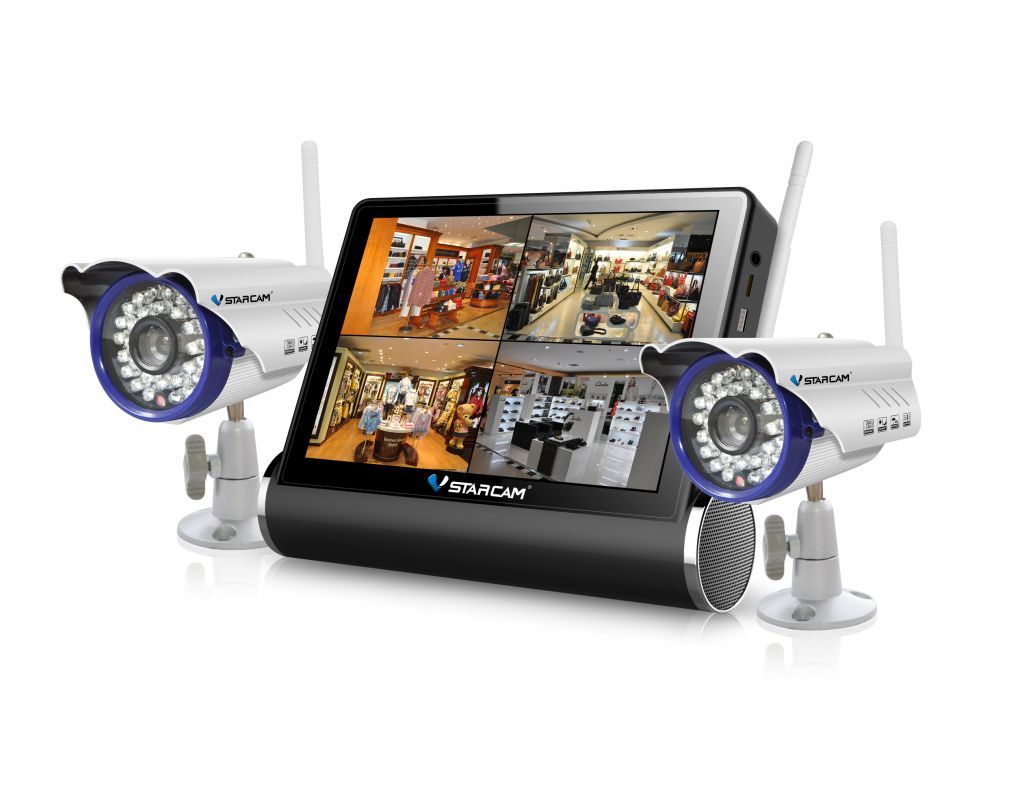 NVS-K200 7 inch capacitive touch screen 4 channel dvr h.264 network dvr ip cameras kit