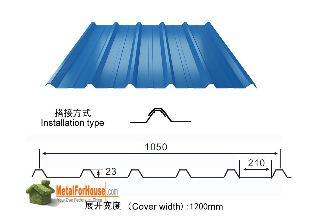 Corrugated Galvanized Steel Roofing Tile