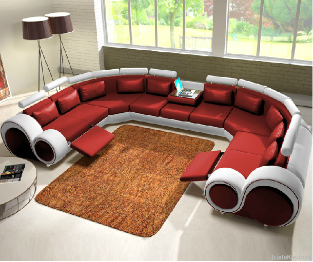 New Design--Modern Creative U Shape Genuine Leather Sectional Sofa