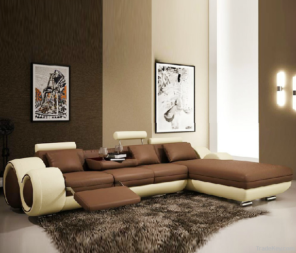 New Design--Modern Creative U Shape Genuine Leather Sectional Sofa