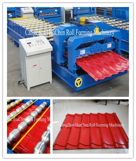 roof&wall panel glazed steel tile cold roll forming machine
