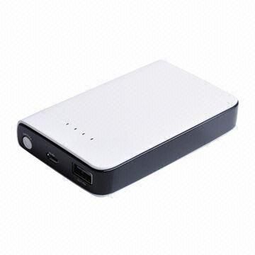 Power Bank in Fashionable Design with Holder for Mobile Phones and 40,00-6,000mAh Battery Capacity