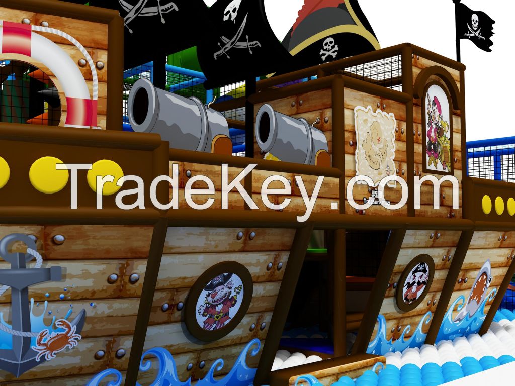 Kids Pirate Ship Indoor Playgrounds Equipment