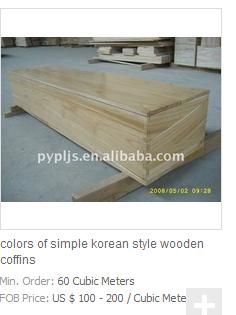 colors of simple korean style wooden coffins  