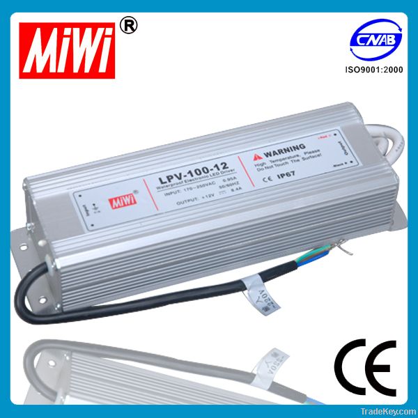 MiWi LPV-100-12 Hot Sale Waterproof IP67 100W 12V Led Power Supply