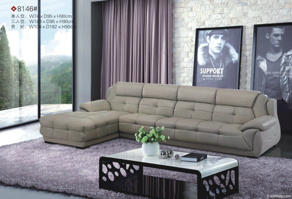 2014 modern design genuine leather sofa set