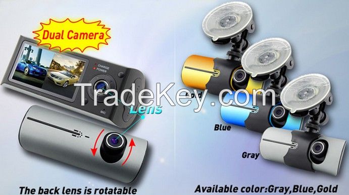 Dual Lens car DVR car black box gps X3000 2.7 inch car camera car dvr