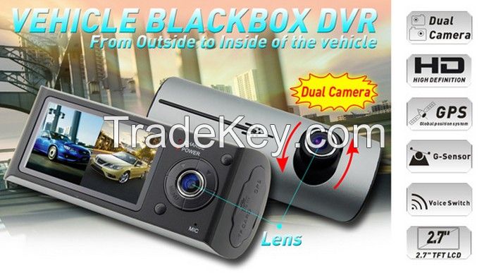 Dual Lens car DVR car black box gps X3000 2.7 inch car camera car dvr