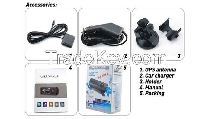 Dual Lens car DVR car black box gps X3000 2.7 inch car camera car dvr