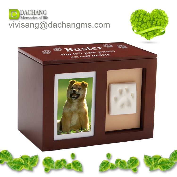 wooden paw print pet urns pet memory box