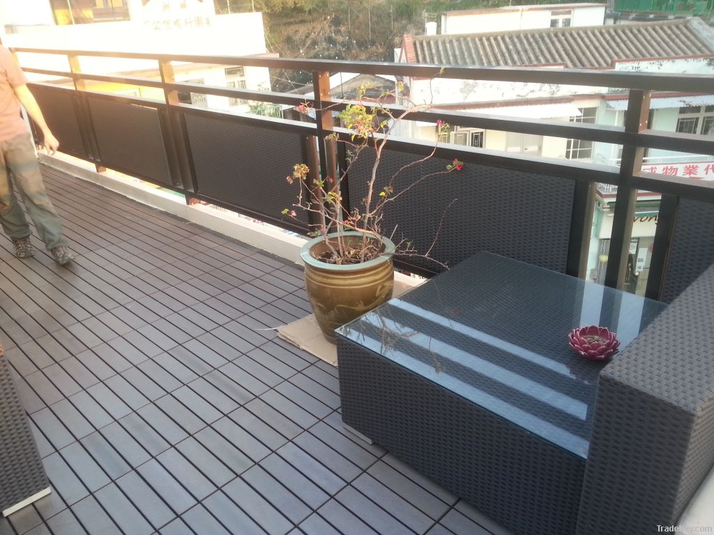 Plastic decking flooring