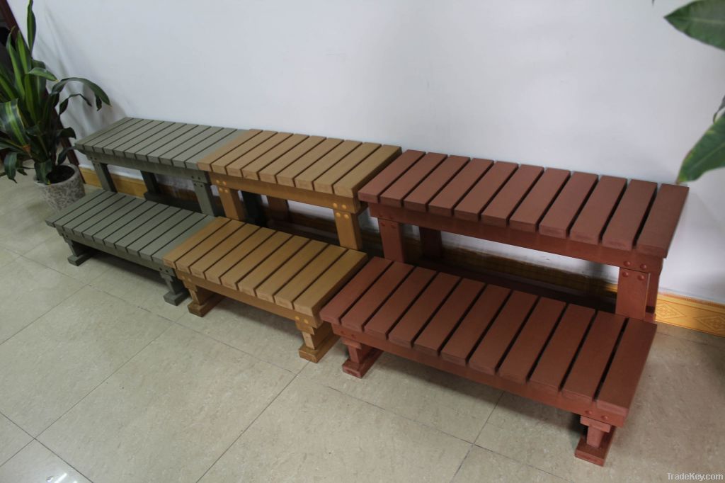 Plastic non-slip wooden garden spa steps