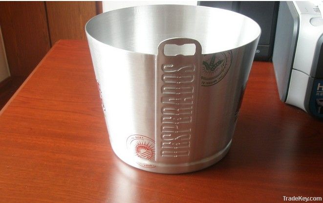 ice bucket, metal, aluminium, stainless steel, with bottle openers