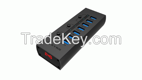 THC03-07 : 7 Port USB 3.0 HUB w/QC1.2 Fast Charge