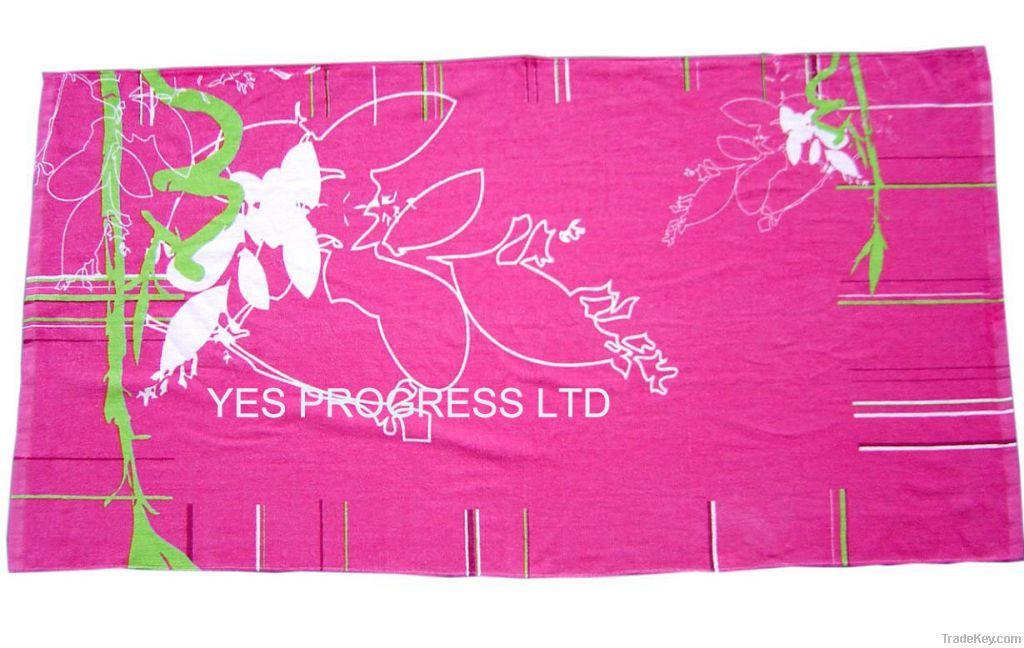 Ethnic Beach Towel With Reactive Printing