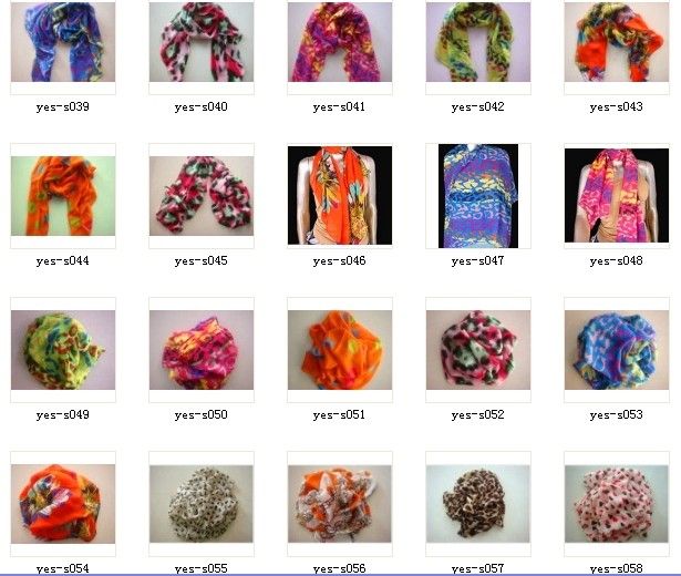 Scarf  Floral Printed (100% voile/chiffon)