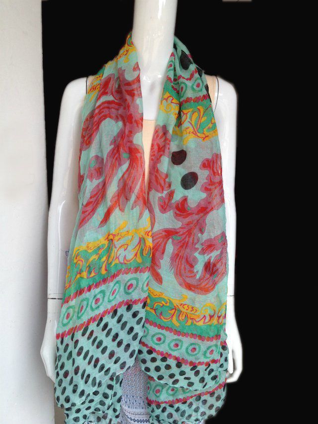 Scarf  Floral Printed (100% voile/chiffon)