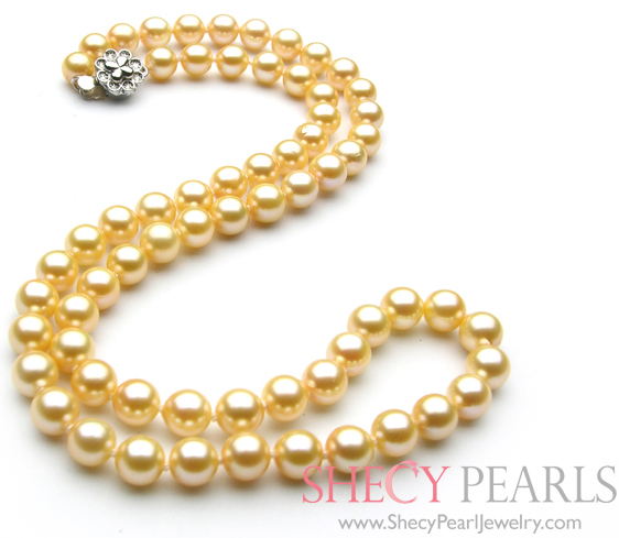 Golden Akoya Pearl Necklace