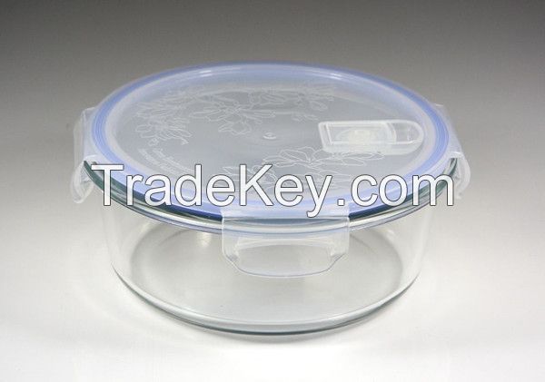 Glass Rectangular food Storage Container with PP Lid