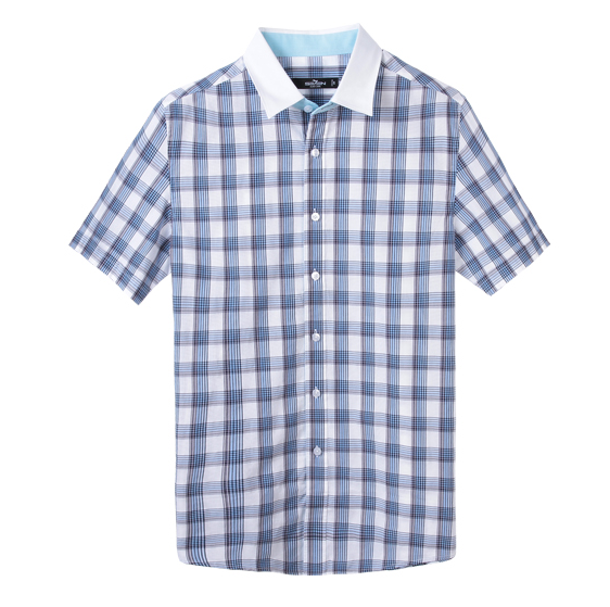 Casual & Dress Check , Short Sleeve Men Shirt