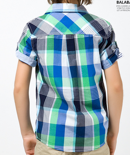 100% fashion cotton plaids shirt  for boy