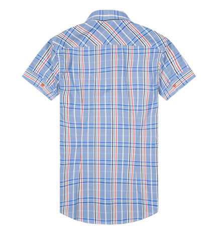 Short Sleeve Cotton Plaids italy style Men Shirts