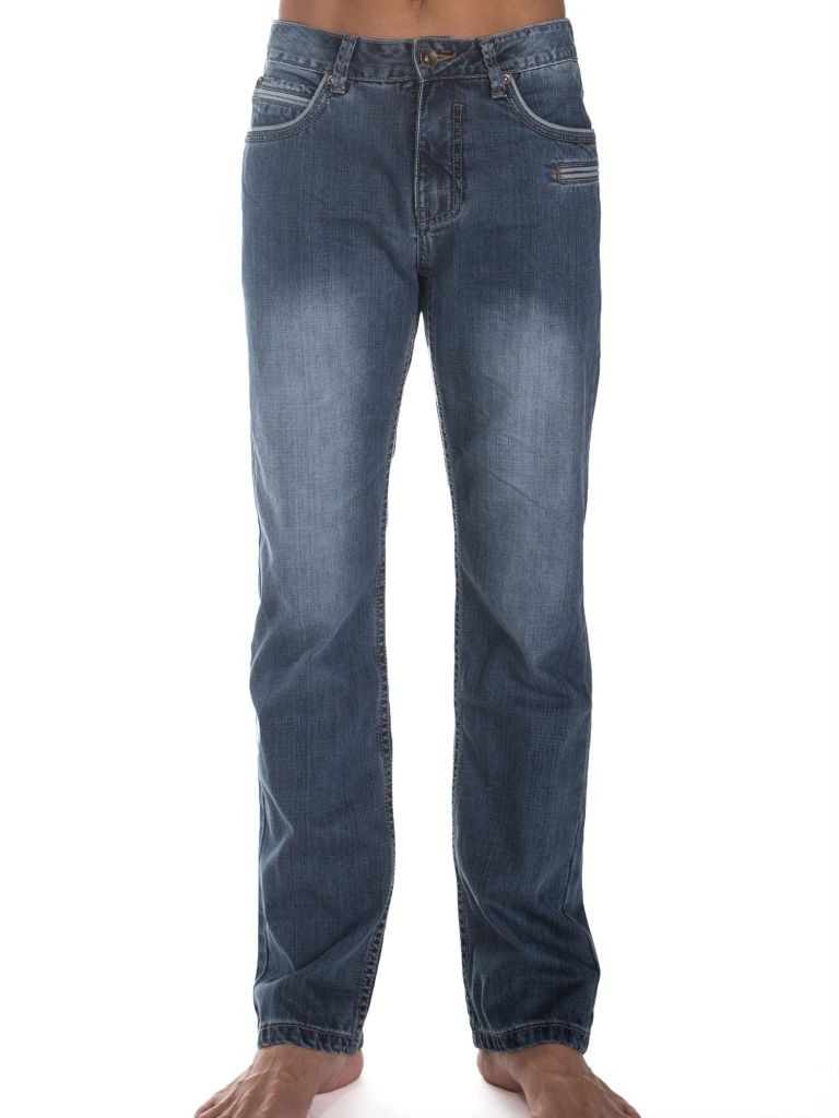 Men's 100% cotton denim jeans trousers with binding at inner pockets opening