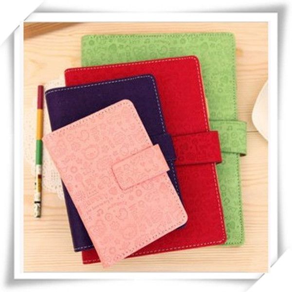 Candy Color Hardcover Leather Cover Paper Notebook 