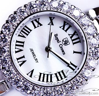 Luxury Women Watches Ladies Wrist Watches Gorgeous Rhinestones Rose Go