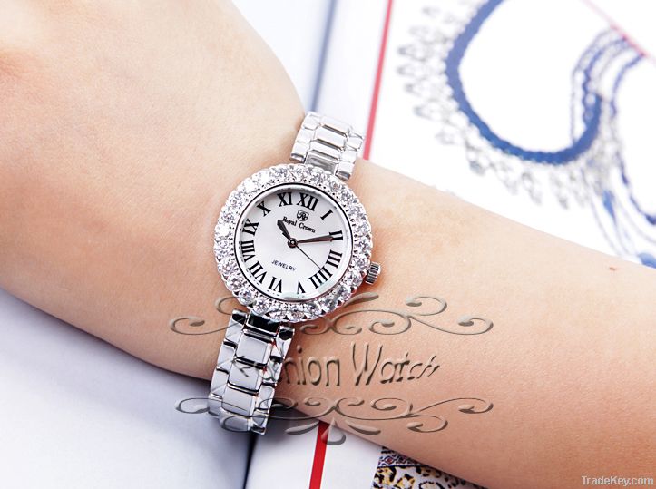 Luxury Women Watches Ladies Wrist Watches Gorgeous Rhinestones Rose Go