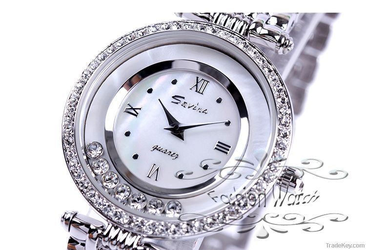 Luxury Women Watches Ladies Wrist Watches Gorgeous Rhinestones Rose Go