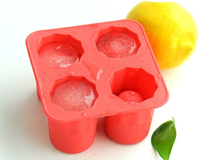 Silicone Cool 4 Cavity Cup Round Ice Cube Tray Shot Glass Maker DIY Mold