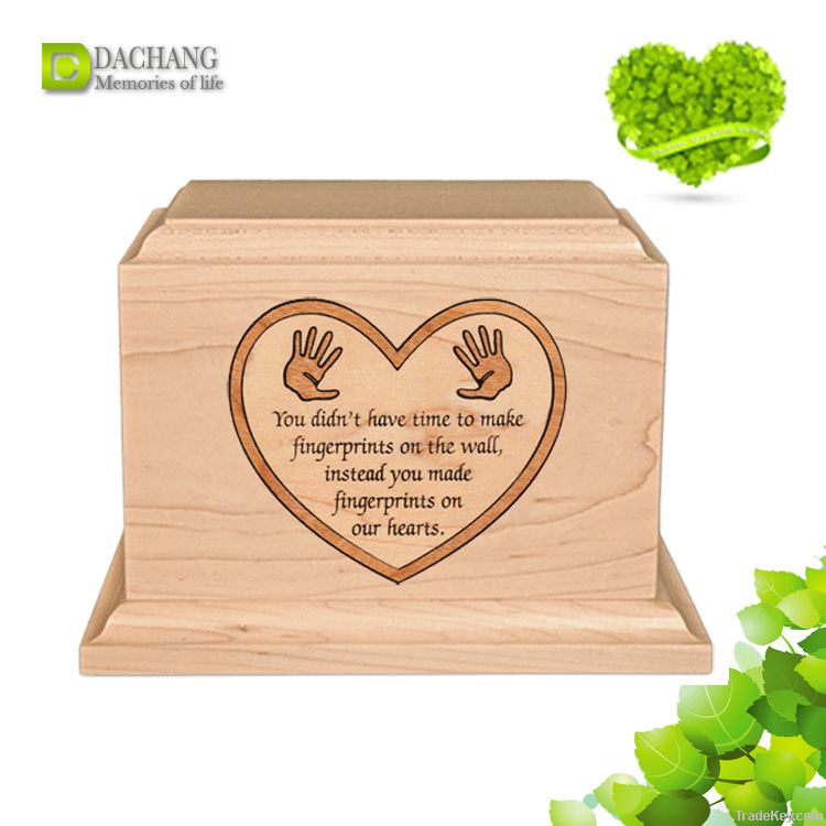 Wooden baby cremation ashes urns
