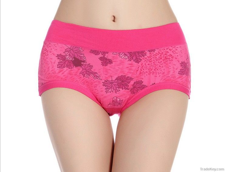 Flower Printing smooth lightweight Micro Fiber brief panties 5107#