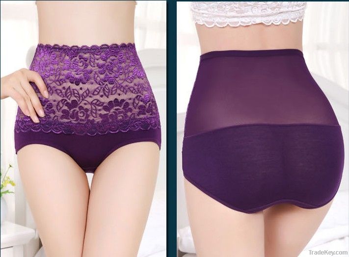 Hipster High stretch Rayon Lace assorted solid color control brief