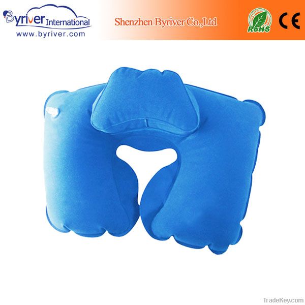 inflatable flocked beach/jumping/water neck pillow head rest cushion