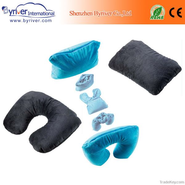 2-in-1 transformer personalized microbead travel neck pillow set