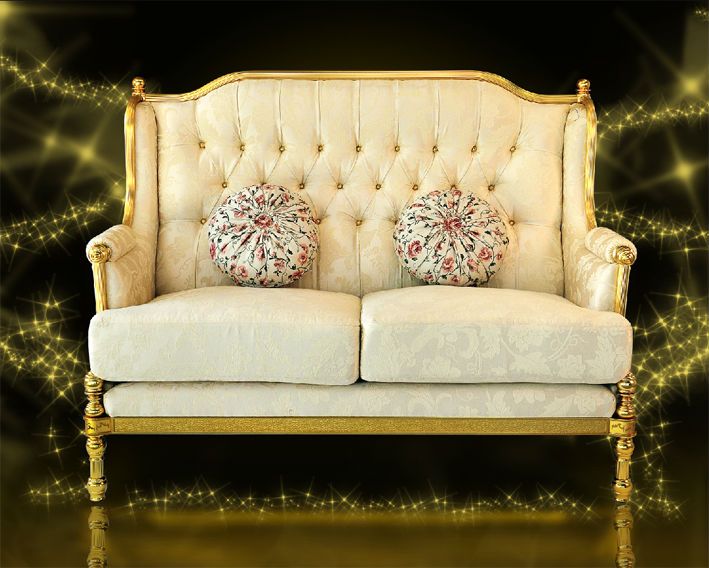 Royal Golden Aluminium Frame Luxury Classic Design European Style Elegant Living Room Home Furniture Sofa Malaysia