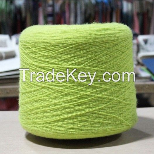 High bulking dope dyed blended yarn