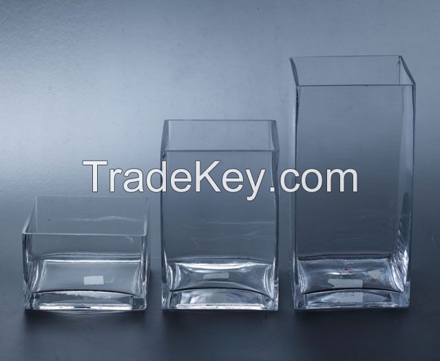 tank vase, Square glass vase SF010-012