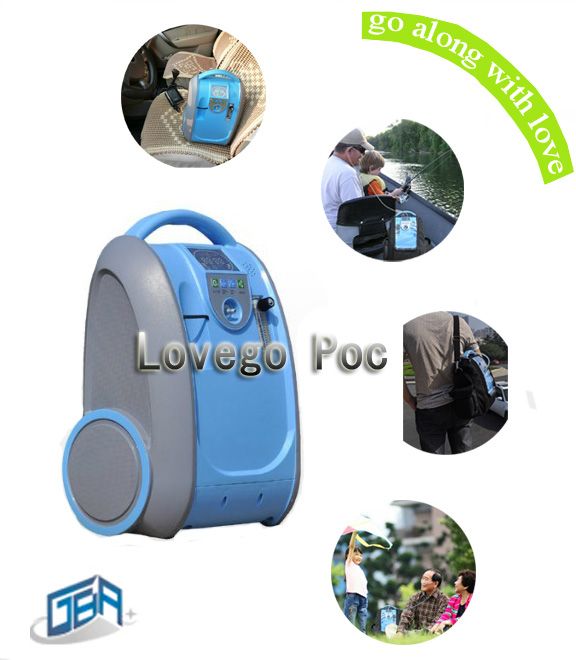 2014 Lovego Newest 1-5LPM portable oxygen concentrator for medical and healthcare use/home/car/travel with battery care inverter