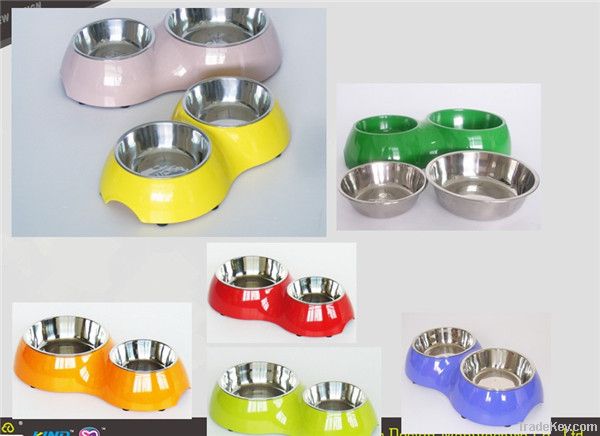 Melamine dog table dog double bowl
