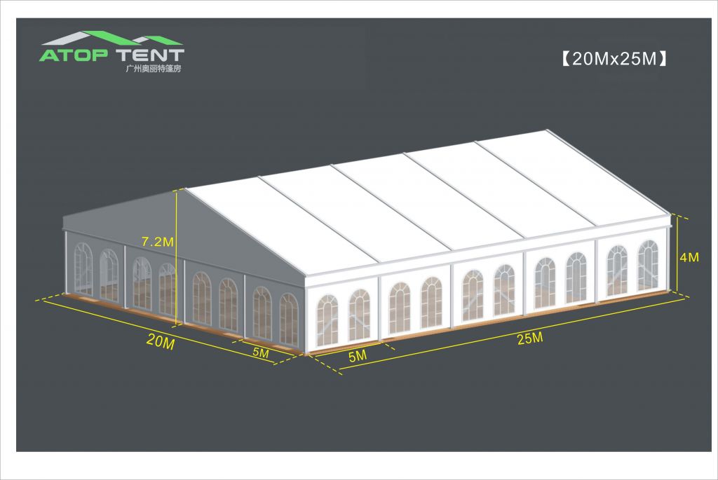 Trade show tent for commercial exposition