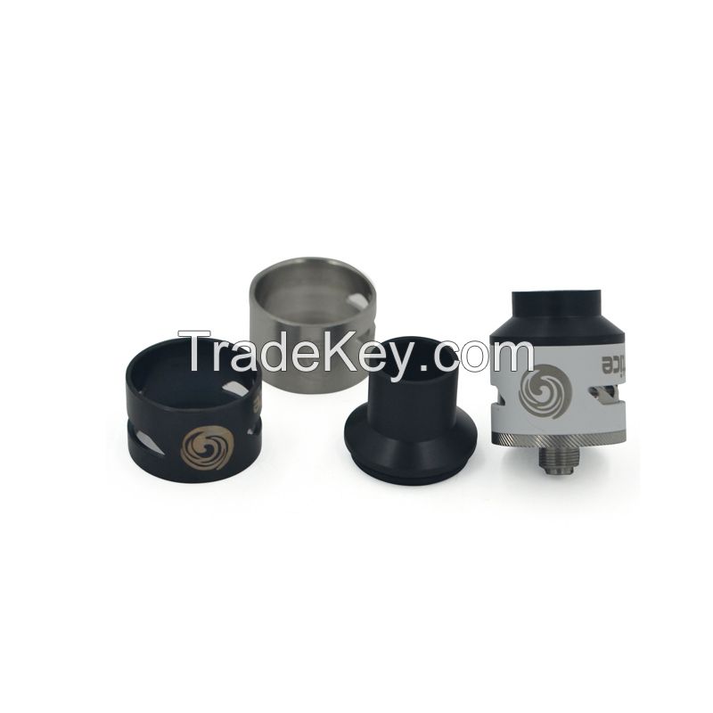 Vortice Clone Rebuildable Dripping Atomizer Adjustable Airflow Wide Bore Drip Tips 3 Rings