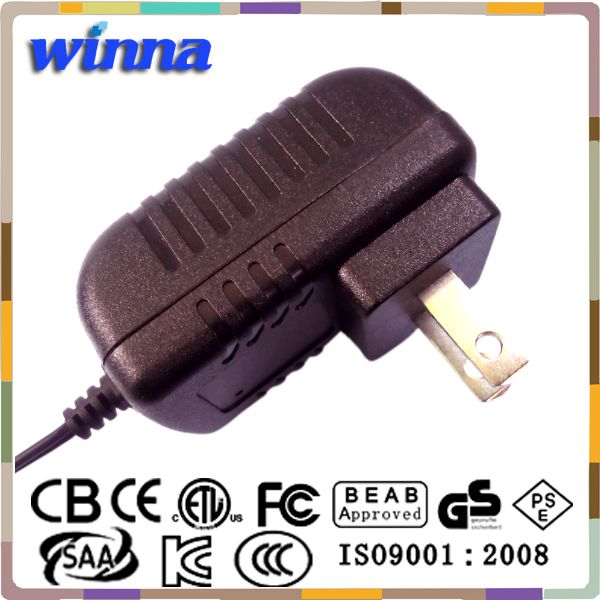 2014 hot sale 9W US wall mount type Horizontal type power adapter