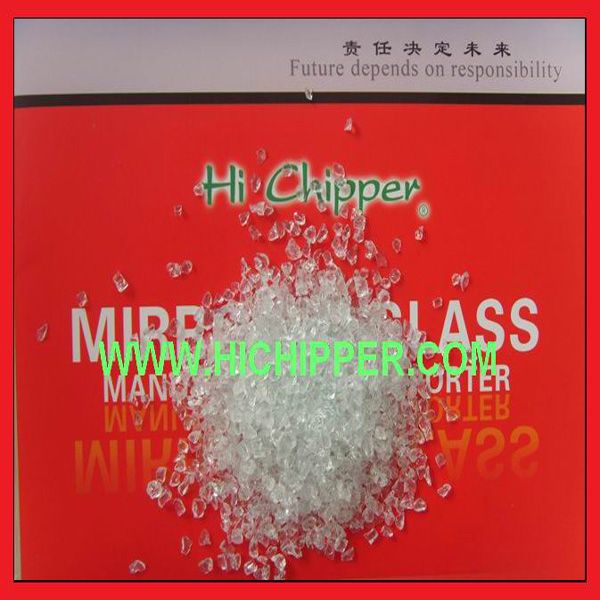 Crushed mirror glass chips as decorative materials for Engineered stone 