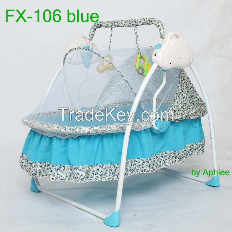 New baby product furniture electric baby bassinet vertical baby swing bed music baby bouncer crib with canopy mosquito net