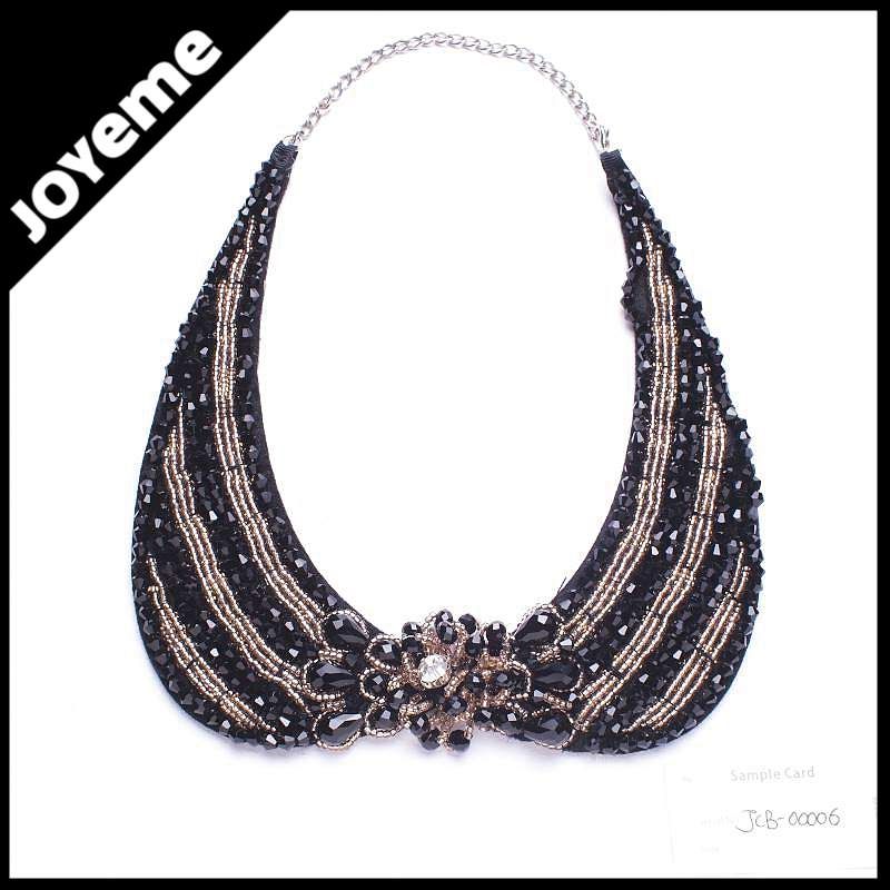 2014 handmade fashion collar necklaces with metal chain JCB-00006